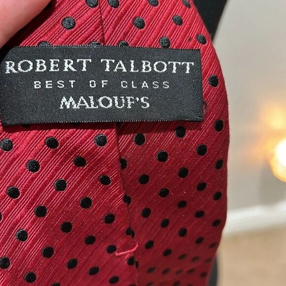 Robert Talbott Best of Class Red Tie with Black Dots - Picture 5 of 9